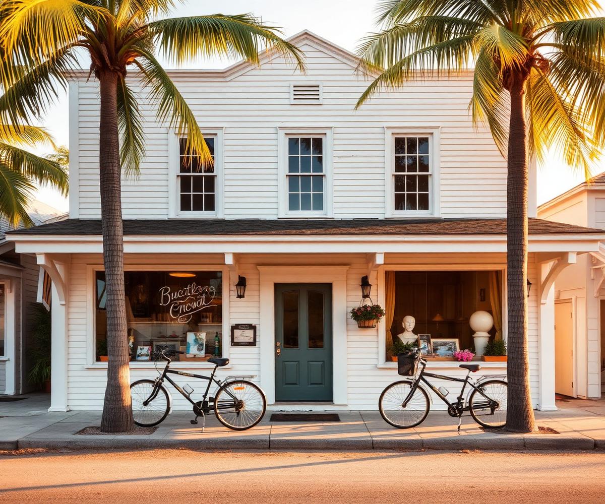 Historic Boca Grande storefront with bicycles parked outside