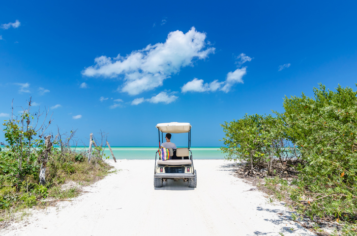 Golf Cart at beach in Boca Grande FL